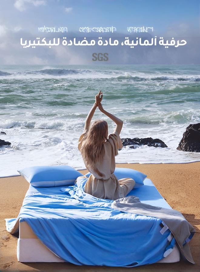 طقم مفروشات صيفي فاخر 4 قطع قابل للغسل مع دانتيل للتحكم في درجة الحرارة - Image 3