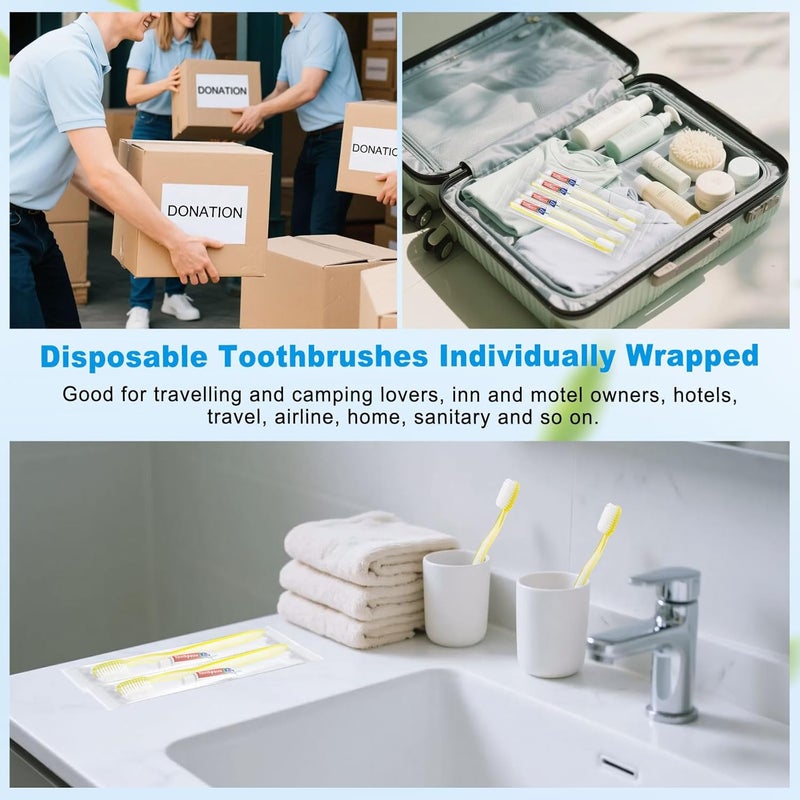 Zhjianup Disposable Toothbrush with Toothpaste Set, Individually Wrapped, Soft bristles, Travel Size Toothbrush Set for Hotel, Travel, Business, Donation, Homeless, Charity (30) - Image 5