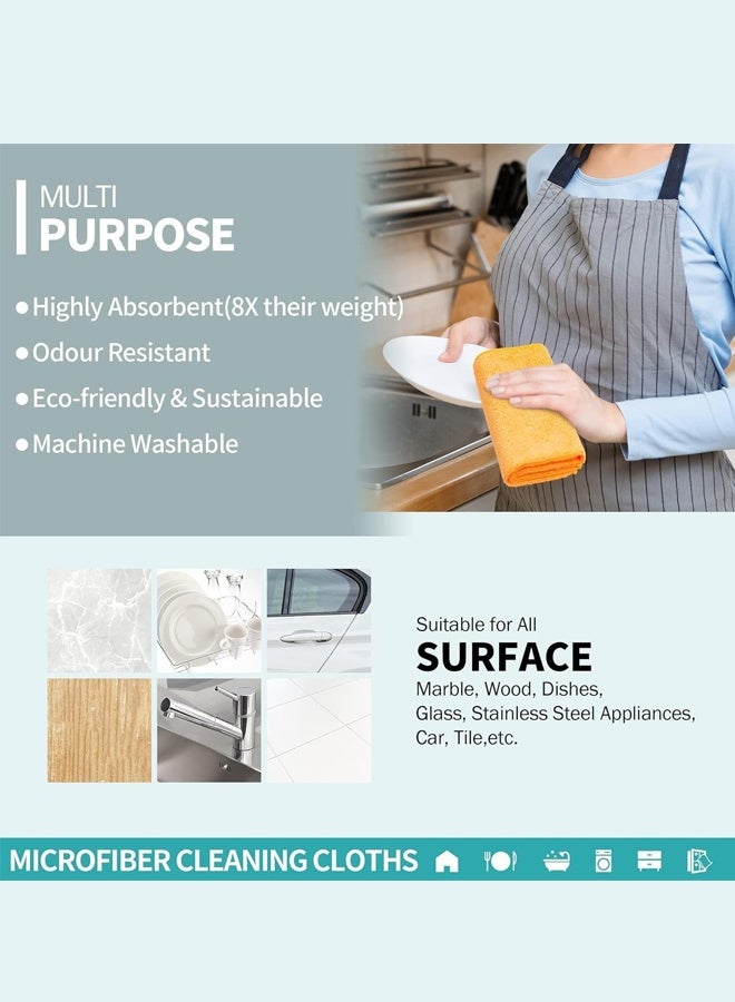 كليني جيني قطعة قماش تنظيف من الألياف الدقيقة 30 × 30 سم، عبوة من 6 قطع متعددة الألوان - Image 5
