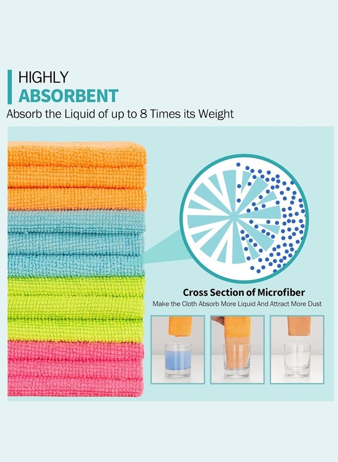 كليني جيني قطعة قماش تنظيف من الألياف الدقيقة 30 × 30 سم، عبوة من 6 قطع متعددة الألوان - Image 2