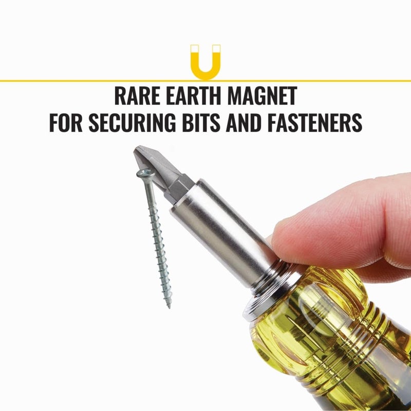 Klein Tools 32303 Multi-Bit Screwdriver / Nut Driver, Impact Rated 14-in-1 Magnetic Screwdriver Set Phillips, Slotted, Square, Combo, Torx - Image 5