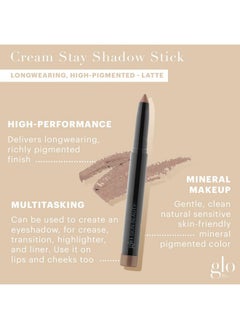 Glo Skin Beauty Cream Stay Shadow Stick (Latte) Multipurpose Eyeshadow Mineral Makeup Can Also Be Used As Liner On Lips Or Cheeks 12Hours Of Wear  - Image 2