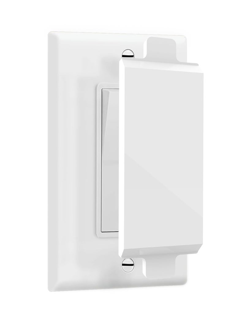 أغطية مفاتيح مغناطيسية ILIVABLE لمفتاح الضوء وغطاء المخرج لمفاتيح حديثة مسطحة غير آمنة للأطفال أبيض 1 عبوة