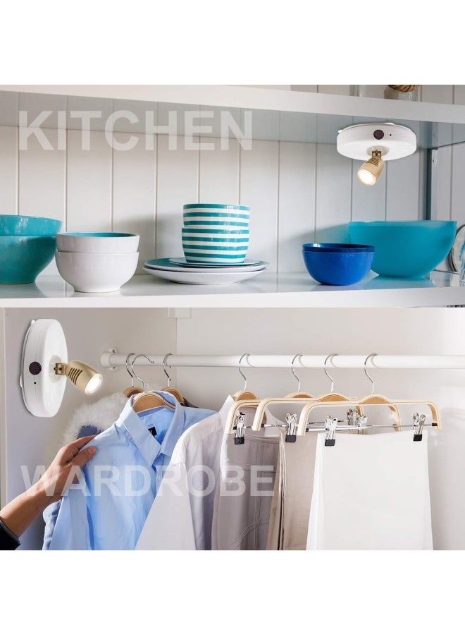 Honwell  LED Spotlight 2 Pack LED Accent Lights Wireless Puck Light with Remote and AA Powered Warm White Light Closet Light with Rotatable Lights Head Stick-on Anywhere Indoor-110 Lumens - Image 4