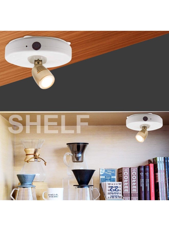 Honwell  LED Spotlight 2 Pack LED Accent Lights Wireless Puck Light with Remote and AA Powered Warm White Light Closet Light with Rotatable Lights Head Stick-on Anywhere Indoor-110 Lumens - Image 5