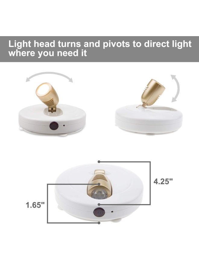 Honwell  LED Spotlight 2 Pack LED Accent Lights Wireless Puck Light with Remote and AA Powered Warm White Light Closet Light with Rotatable Lights Head Stick-on Anywhere Indoor-110 Lumens - Image 2