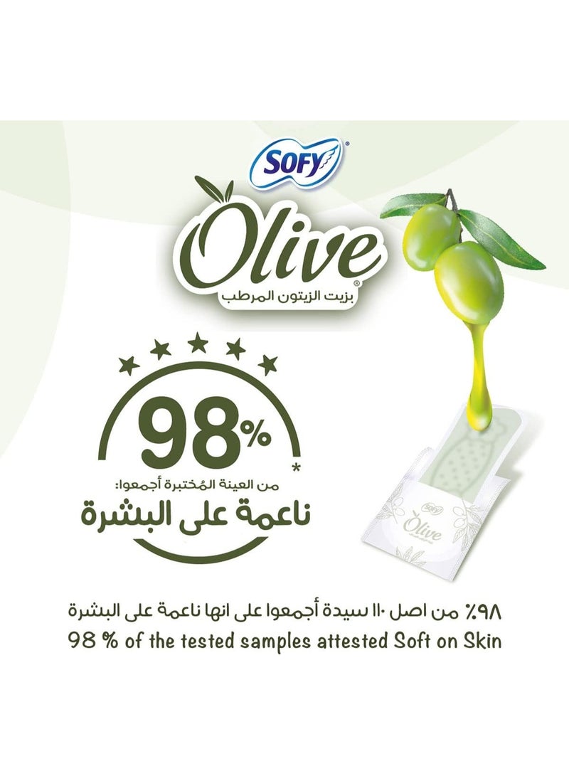 صوفي فوط يومية SOFY Olive بزيت الزيتون المرطب – 80 فوطة (غير معطرة) - Image 2