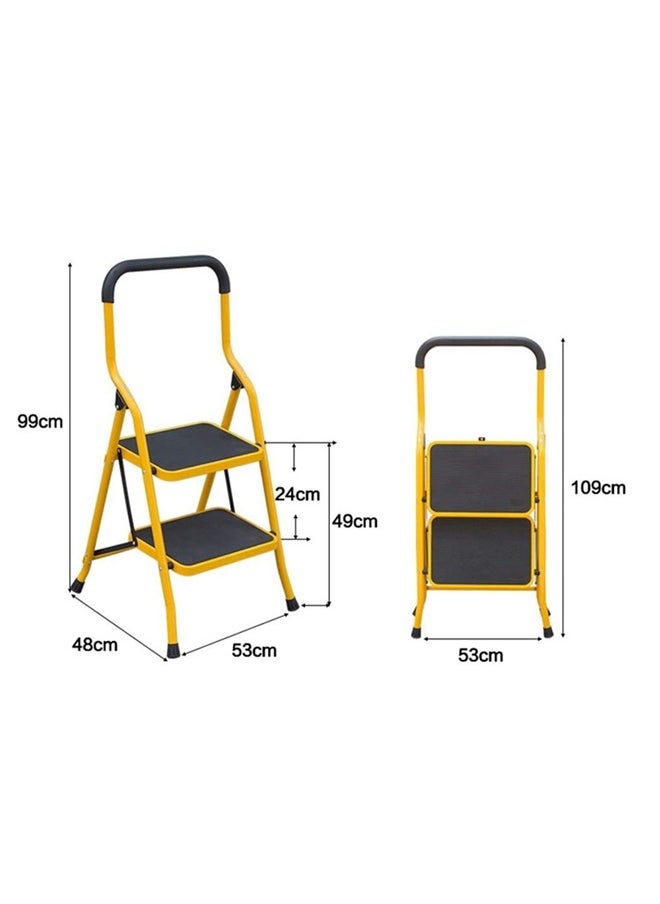 upspirit - 2 Steps Steel Ladder Yellow - Image 1