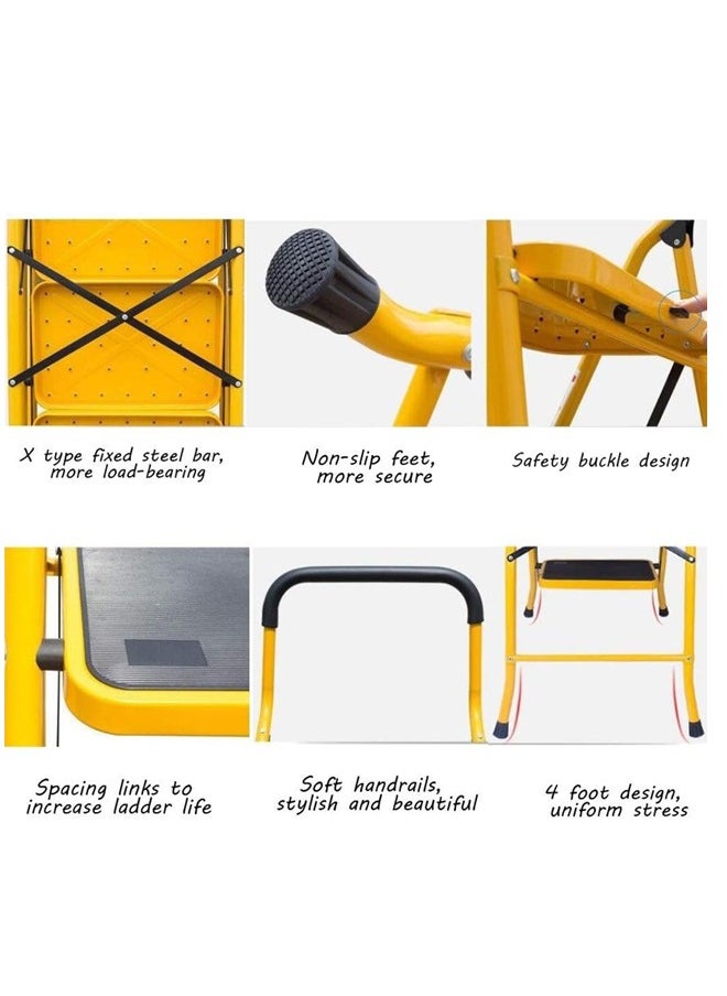 upspirit - 2 Steps Steel Ladder Yellow - Image 1