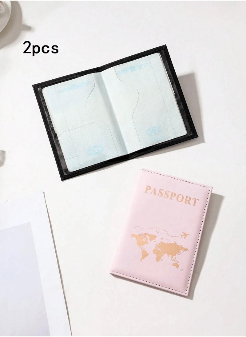 Shein Set of 2 Black and Pink Passport Holders  - Image 2