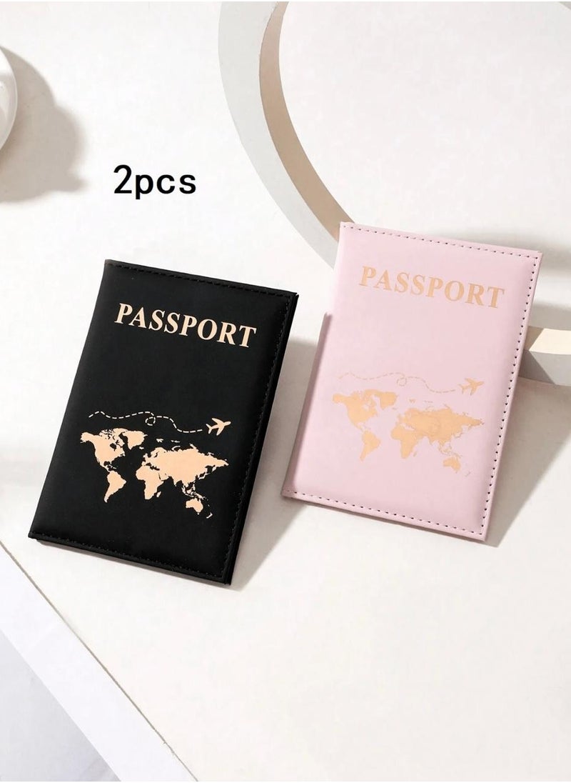 Shein Set of 2 Black and Pink Passport Holders  - Image 1