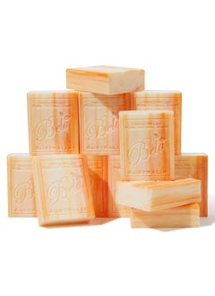 BELA BELA Orange Zest Soap 3.3 OZ Pack of 12, Long Lasting French Triple Milled Bar Soap with Organic Shea Butter, Hand, Face and Body Wash Bar, Made in Australia 