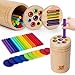 oazoxcx Wooden Learning Color Sorting Toys for Toddlers Sensory Sorting Coin Box Toys for Toddlers 13 Fine Motor Skills and Matching Games for Toddler Learning Toys - Image 3