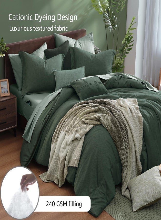 Monbix Full Size Comforter Set, Deep Forest Bedding Comforter for Full Size Bed Set Reversible, Bedding Sets Full 7 Pieces, Cationic Dyeing Bed in a Bag with Comforter, Sheets, Pillowcases & Shams - Image 3