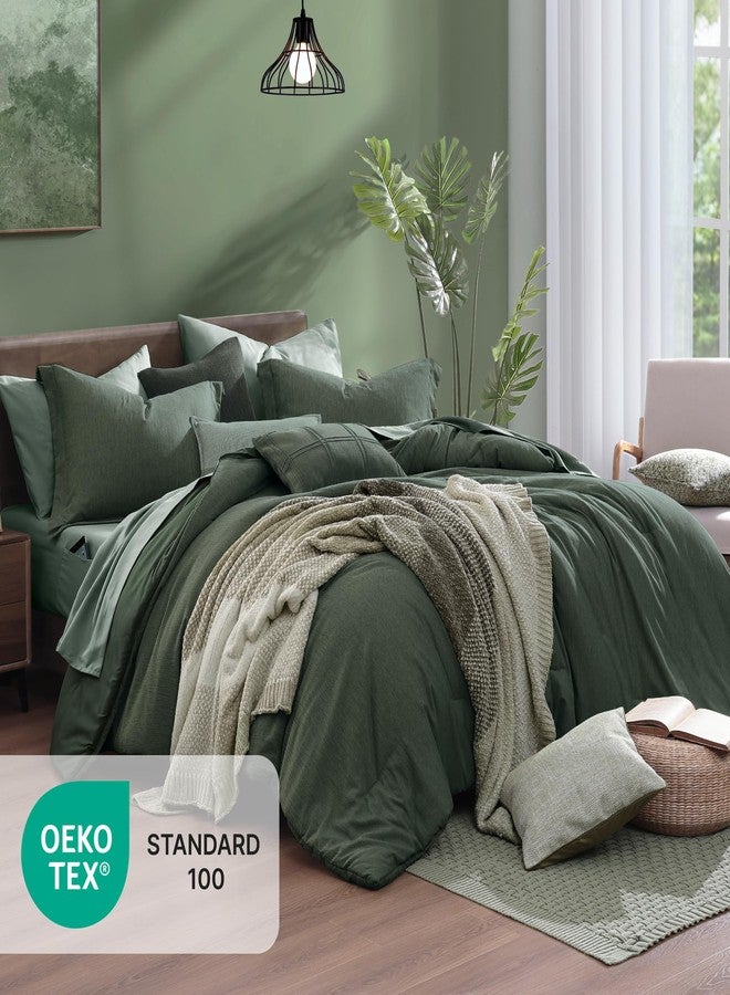 Monbix Full Size Comforter Set, Deep Forest Bedding Comforter for Full Size Bed Set Reversible, Bedding Sets Full 7 Pieces, Cationic Dyeing Bed in a Bag with Comforter, Sheets, Pillowcases & Shams - Image 5