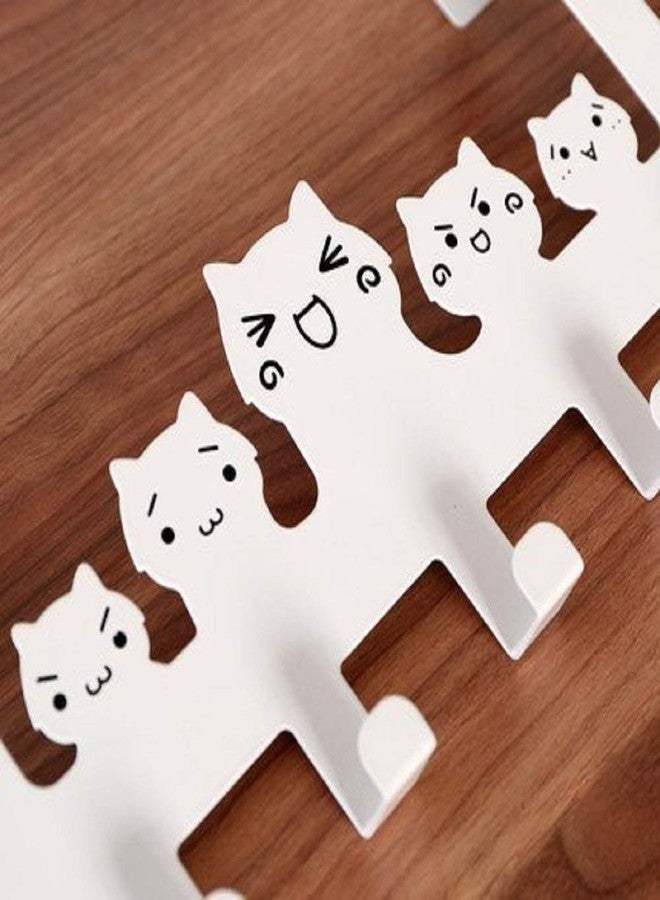 ToyTle Cat Face Happy Family Over Door Hook Steel Door Hook Organiser/Wall Hook Hanger for Hanging Clothes, Jeans - Image 2