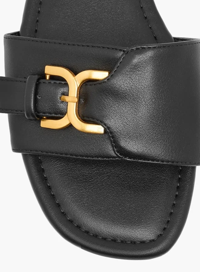 سيليست Women's Buckle Accent Slip-On Flat Sandals