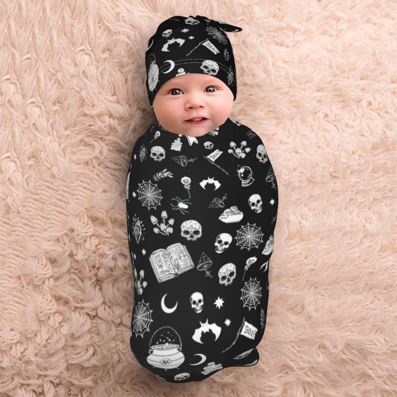 Jarverce Goth Swaddle Blanket, Soft Swaddling Blanket Baby Clothes, Gothic Baby Stuff - Image 4