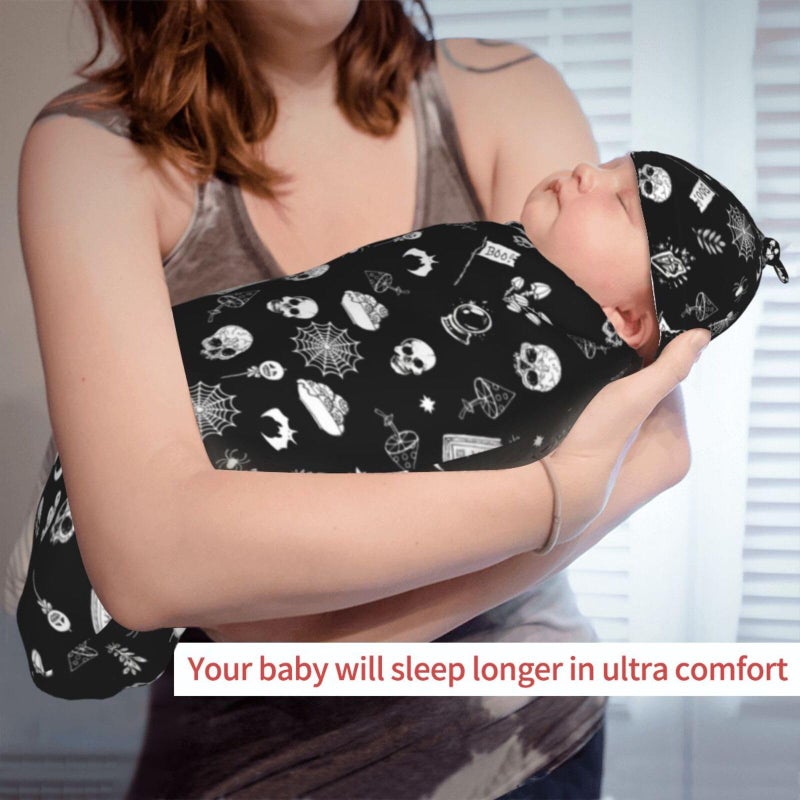 Jarverce Goth Swaddle Blanket, Soft Swaddling Blanket Baby Clothes, Gothic Baby Stuff - Image 5