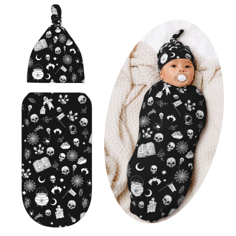 Jarverce Goth Swaddle Blanket, Soft Swaddling Blanket Baby Clothes, Gothic Baby Stuff - Image 1