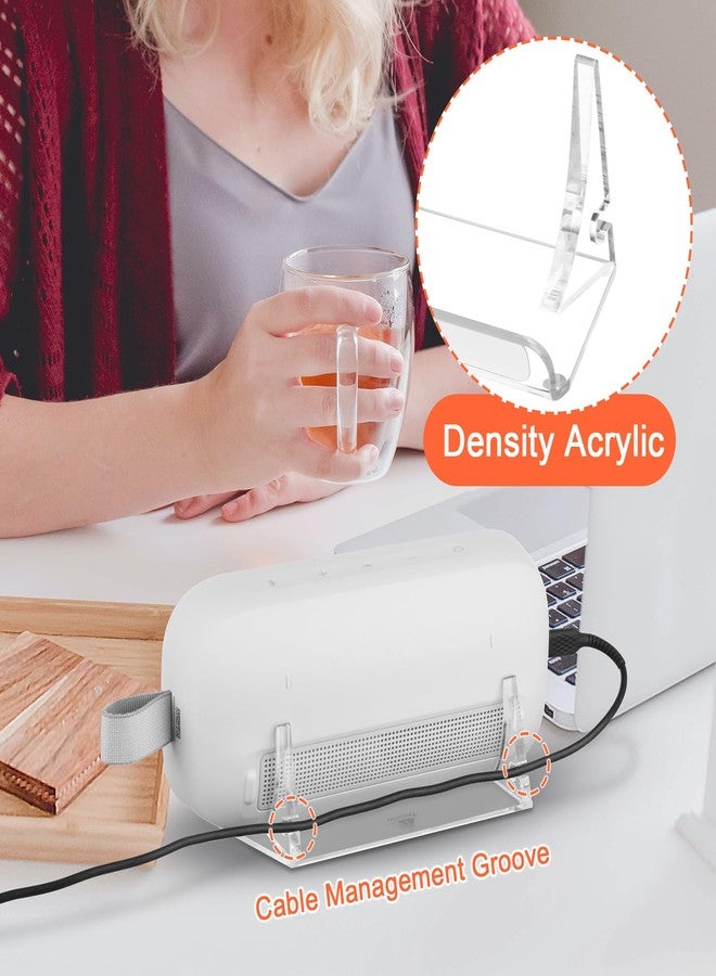 TXEsign Desktop Holder for Bose SoundLink Flex Bluetooth Speaker, Table Base Stand Display Stand Acrylic Speaker Stand Mount with Cable Management Groove (Transparente) - Image 3