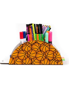 KutuTR Wooden Vip Sports Series Rainbow Ruler Desktop Pen Holder Organizer with Mounted Box  - Image 2