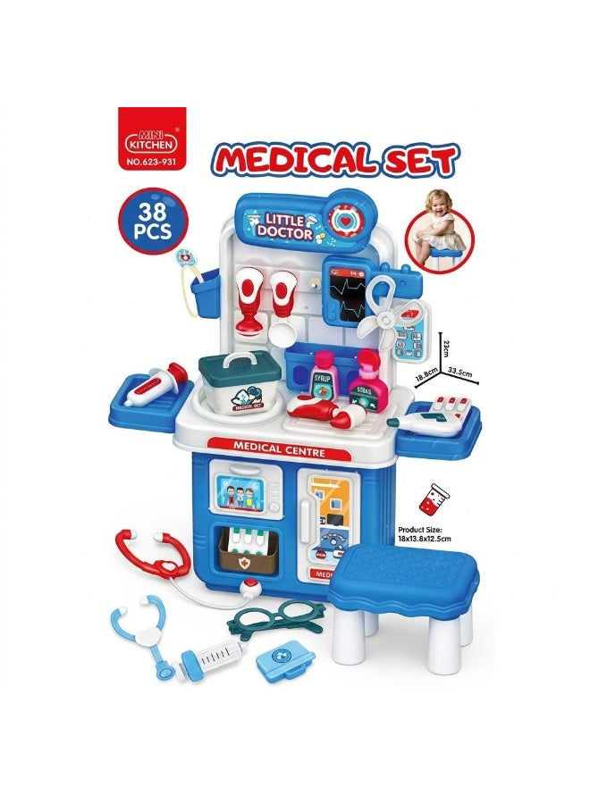 38 Pieces Kids Medical Set Medical Center Toy with Chair for Toddlers - Image 4