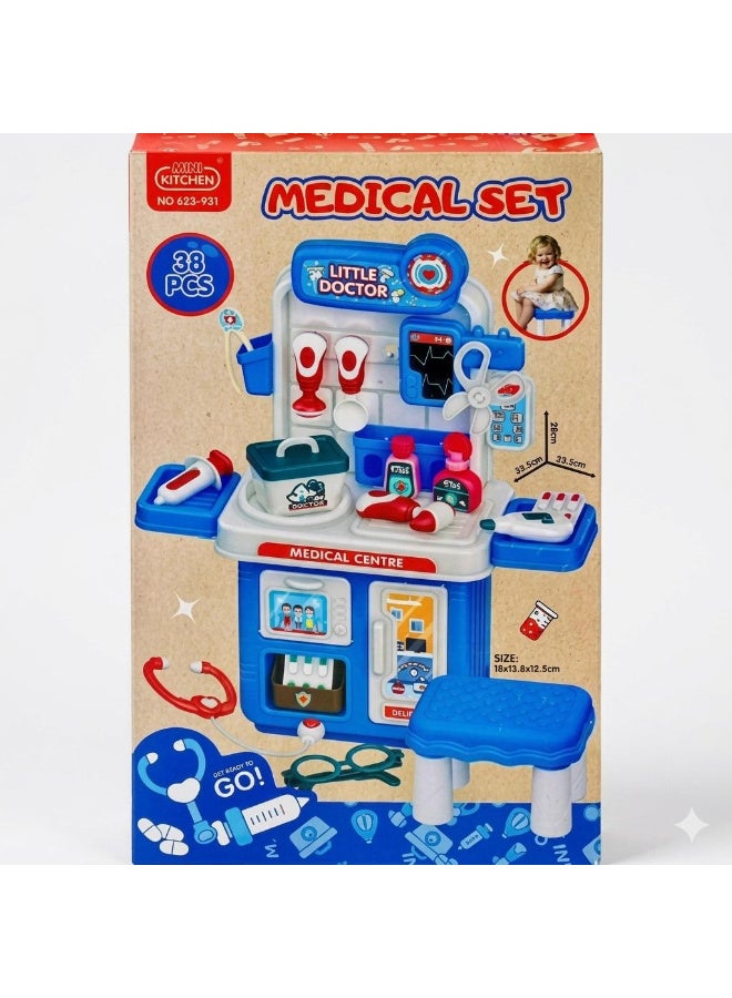 38 Pieces Kids Medical Set Medical Center Toy with Chair for Toddlers - Image 1