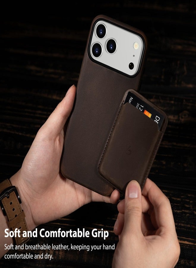 Belemay Handcrafted Crazy Horse Leather Case for iPhone 17 Pro Max, Compatible with MagSafe, Vintage Aesthetic, Two-Tone Effect, Unique Patina, Camera Control Button Coverage (6.9"), Pine Green - Image 4