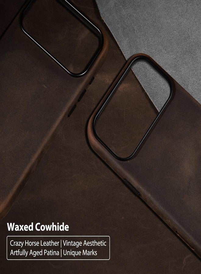 Belemay Handcrafted Crazy Horse Leather Case for iPhone 17 Pro Max, Compatible with MagSafe, Vintage Aesthetic, Two-Tone Effect, Unique Patina, Camera Control Button Coverage (6.9"), Pine Green - Image 2