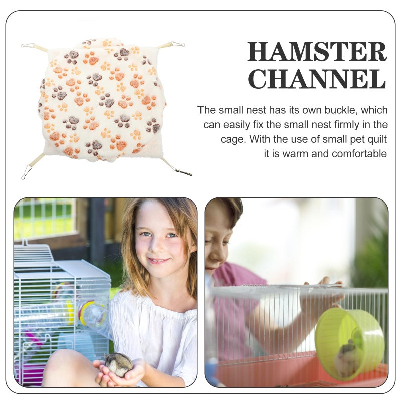 Double Layer Fleece Warm Hanging Nest Bed For Hamsters Guinea Pigs 35x35 Cm - Image 4