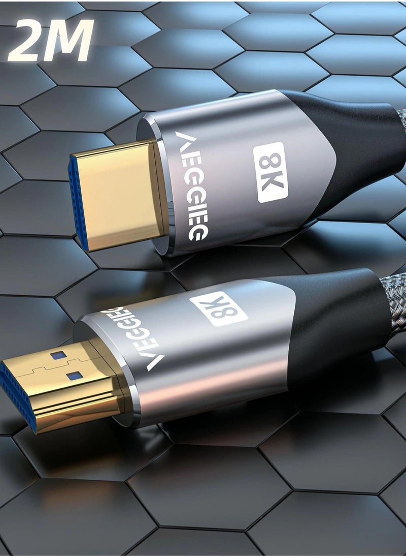 فيج جيج كابل HDMI 2.1 8K 48Gbps لتوصيل أجهزة التلفزيون والكمبيوتر وصناديق التلفزيون وPS4 و PS5، يدعم دقة 8K بسرعة 60 هرتز ودقة 4K بسرعة 120 هرتز.  - Image 1