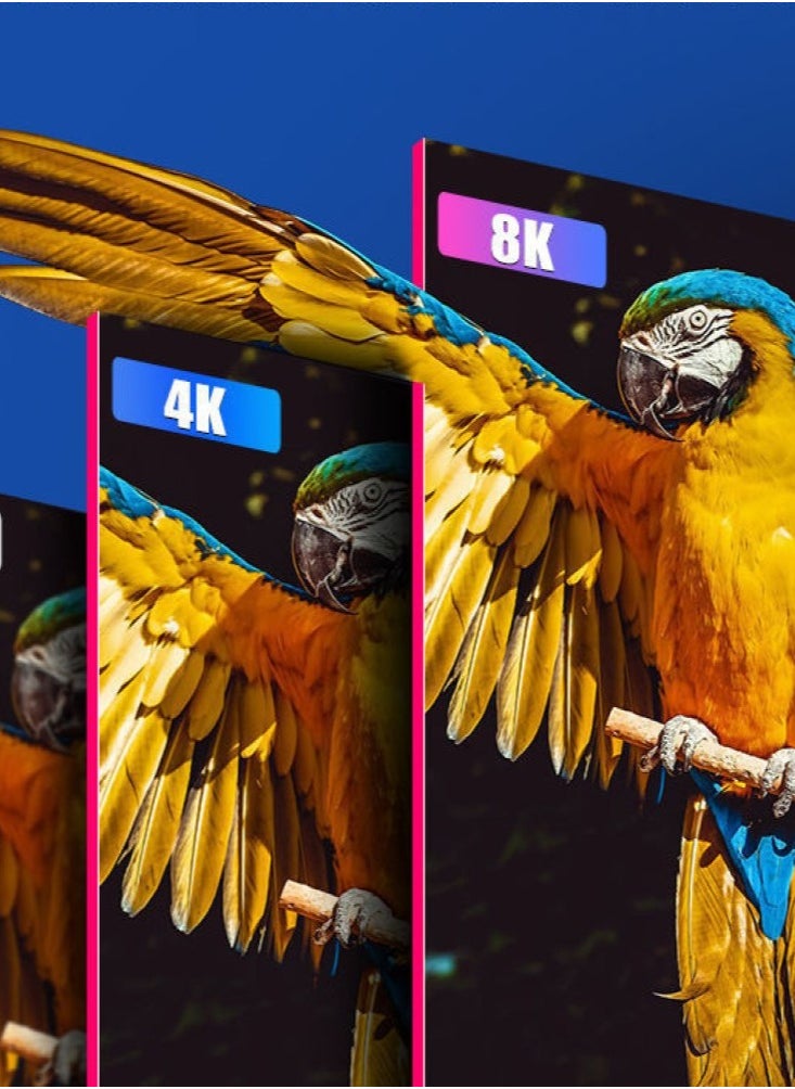 فيج جيج كابل HDMI 2.1 8K 48Gbps لتوصيل أجهزة التلفزيون والكمبيوتر وصناديق التلفزيون وPS4 و PS5، يدعم دقة 8K بسرعة 60 هرتز ودقة 4K بسرعة 120 هرتز.  - Image 2