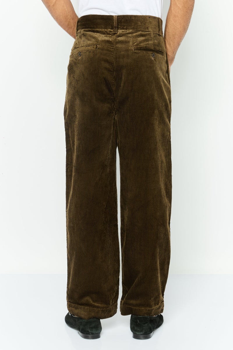 GANT Men Regular Fit Textured Wide Volume Corduroy Pants, Rich Brown - Image 2