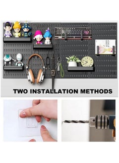 TOMSHOO Pegboard Combination Kit, Pegboards and Accessories Modular Hanging for Wall Organizer, Crafts Organization, Ornaments Display, Nursery Storage, Peg Board, PegBoard Organizer for Home, Office (black)  - Image 5