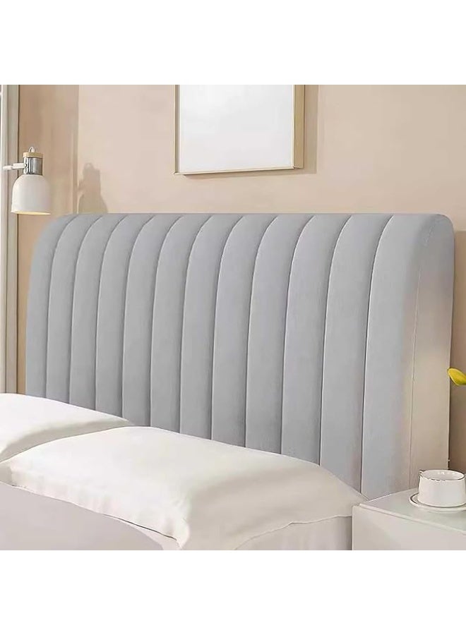 DUNISO غطاء رأس من المخمل الكريستالي، واقي تصادم تاتامي، غطاء واقي سميك، غطاء ظهر مضاد للغبار كامل، مناسب لتزيين غرفة النوم، قابل للغسل، (180 سم رمادي) - Image 1