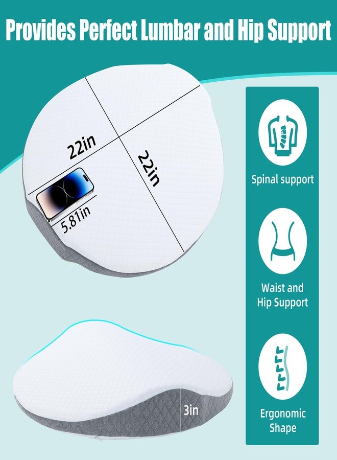 ROYALAY Lumbar Support Pillow for Bed, Memory Foam Waist Pillow for Sleeping, Ergonomic Wedge Pillow for Back Support, Elevated Body Pillow with Removable Cover for Side, Back and Stomach Sleepers - Image 2