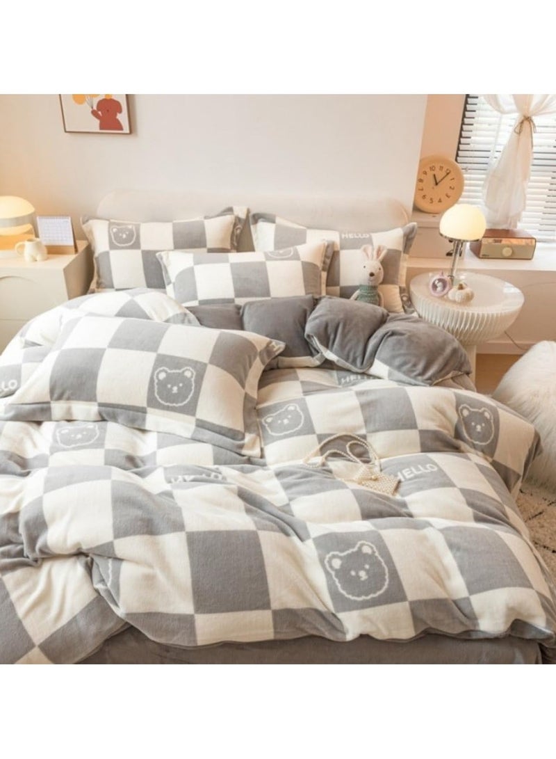 عام “طقم ملاءات من 4 قطع، مجموعة أغطية لحاف ناعمة من القطن، بدون لب، تحتوي على 1 غطاء لحاف بحجم 200 * 230 سم و1 ملاءة و2 غطاء وسادة.” - Image 2