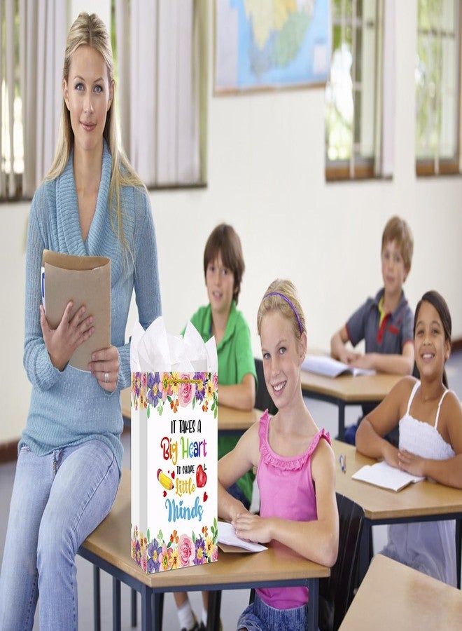 WhatSign Teacher Appreciation Gift Bags - 11.5" Teacher Retirement Gift Bag with Handle Thank You Teachers End of Year Teachers Gifts Wrap Bags with Tissue Paper - Image 3