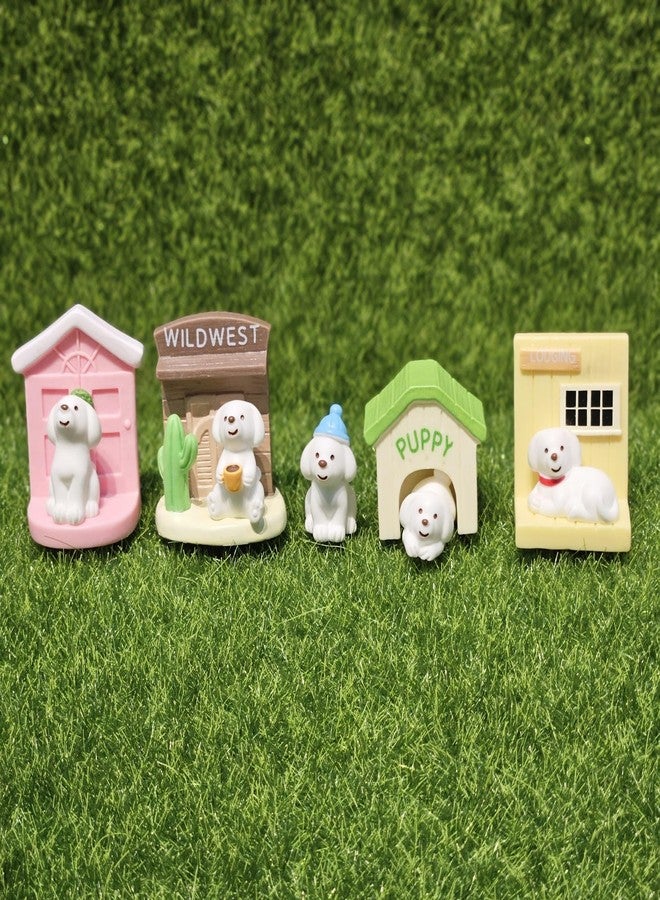 ARUNA DECOR Miniature Dog House Set of 9 – PVC Fairy Garden Accessories, Dollhouse Decor Items, Mini Animal Houses for Terrarium, Home Decoration & Gift Set - Image 1