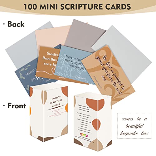 BRYTEFY 100 Earth Tone Prayer Cards, Inspirational Bible Verse Cards, Assorted Mini Scripture Cards, Encouragement Motivational Cards, Christian Bible Gifts - Image 5