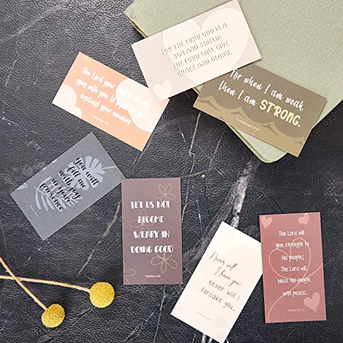 BRYTEFY 100 Earth Tone Prayer Cards, Inspirational Bible Verse Cards, Assorted Mini Scripture Cards, Encouragement Motivational Cards, Christian Bible Gifts - Image 4
