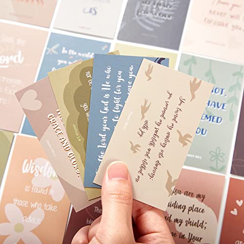 BRYTEFY 100 Earth Tone Prayer Cards, Inspirational Bible Verse Cards, Assorted Mini Scripture Cards, Encouragement Motivational Cards, Christian Bible Gifts - Image 2