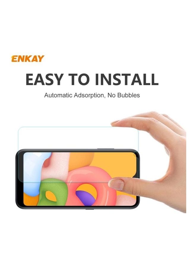 NIBEMINENT 2-Piece ENKAY 2.5D Curved Edge Tempered Glass Screen Protector For Samsung Galaxy A01 Clear - Image 2