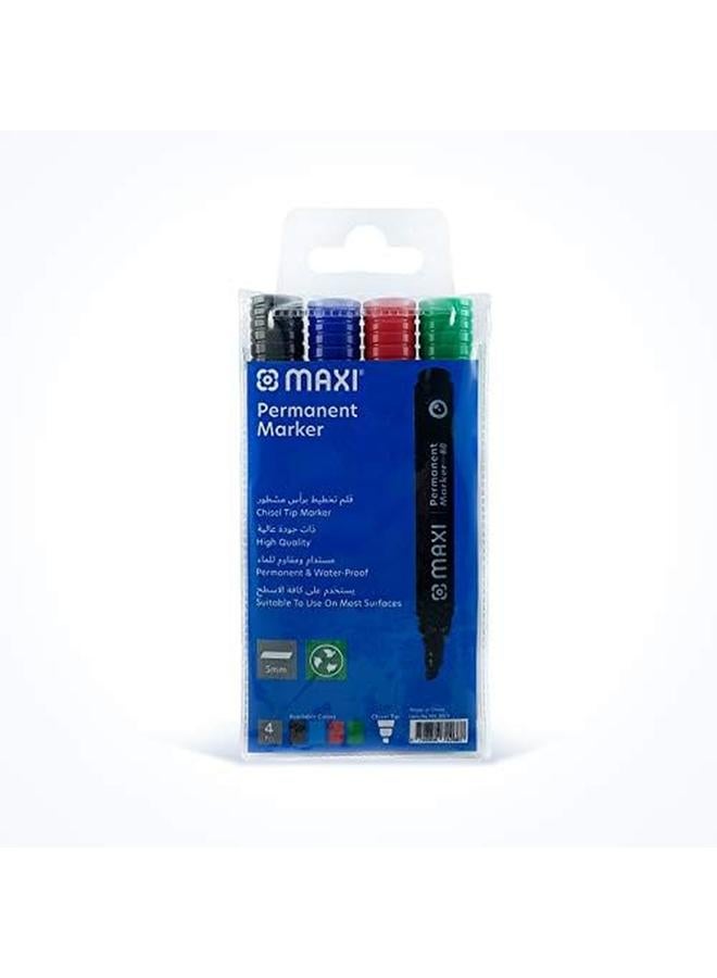Maxi Permanent Marker Chisel Wallet Of 4Pc  - Image 2