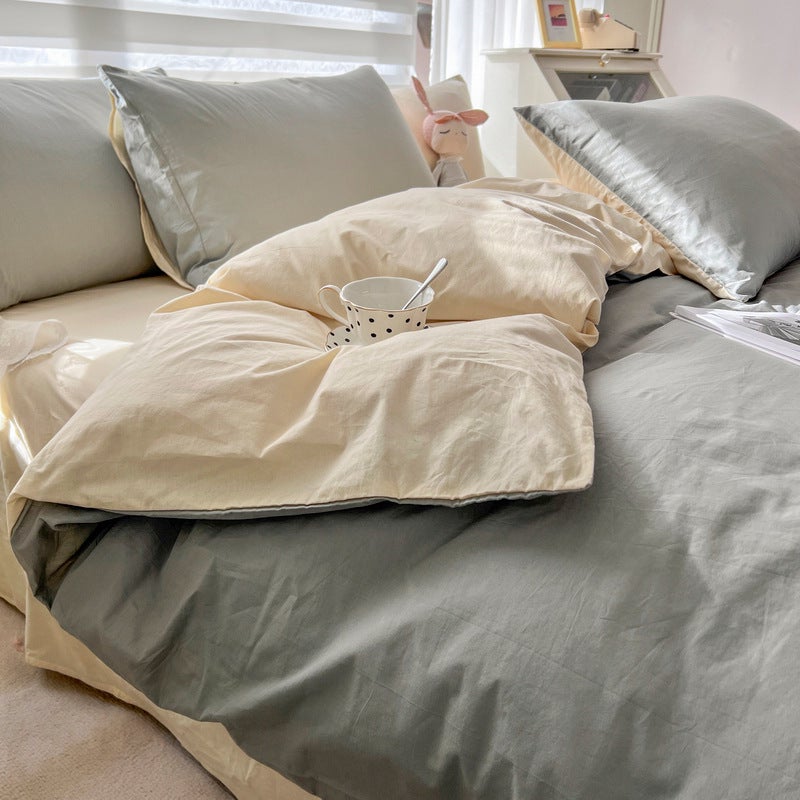 Four-Piece Bedding Set For Beds, Brushed Duvet Cover, Solid Color Three-Piece Set, Direct Sale From Manufacturer, Ins Style - Image 1
