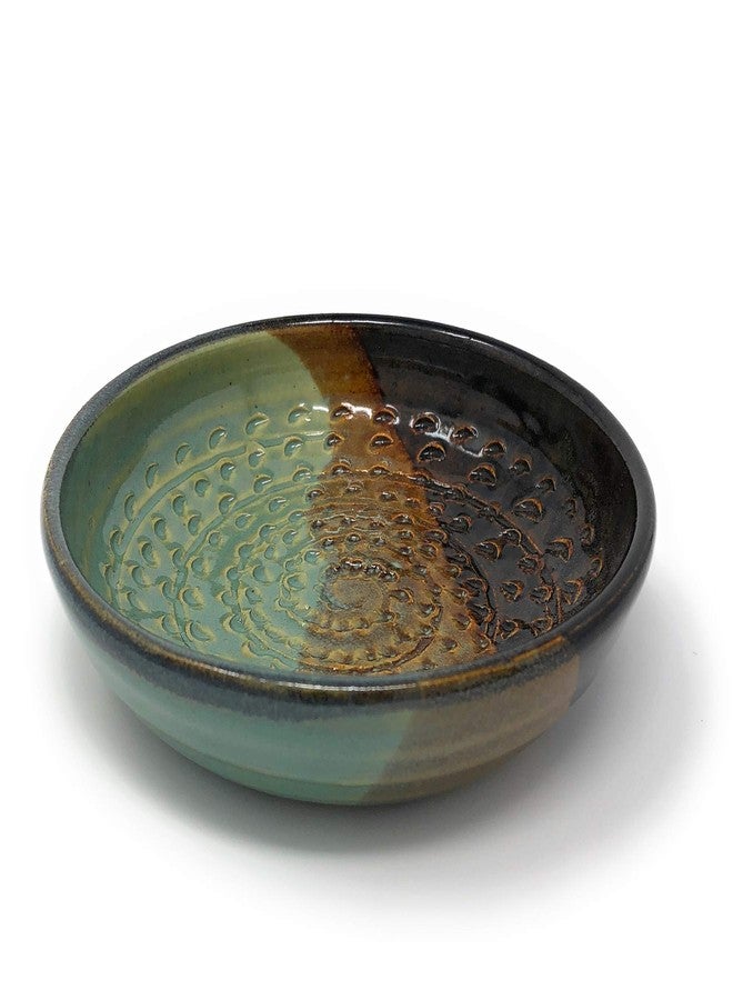 Holman Pottery Garlic Grater Dipping Bowl Combo, Green Earth - Image 2