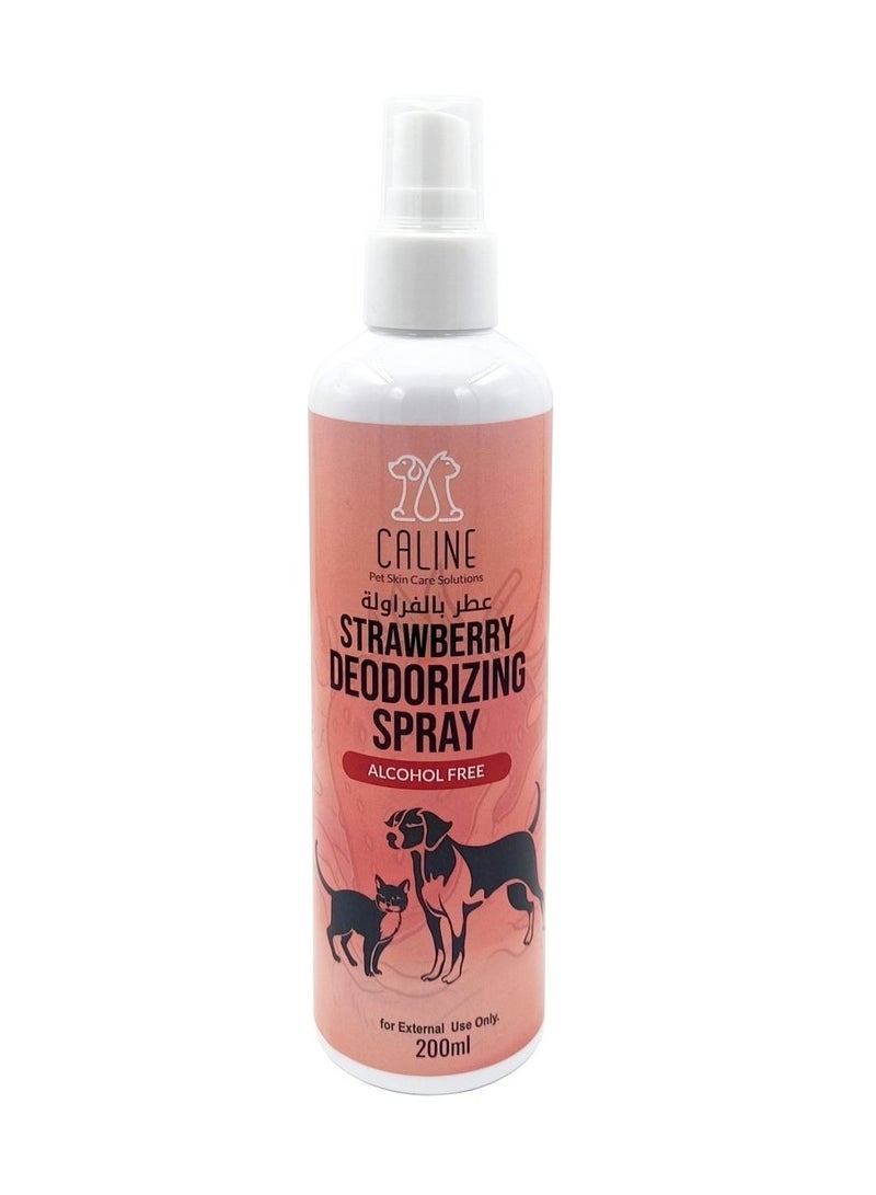 Strawberry Deodorizing Pet Spray 200ml Caline - Alcohol free
