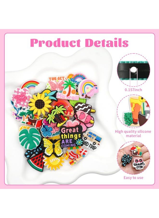 XHAOYEAHX Silicone Focal Beads for Pens Summer ice Drink Accessory Kit 30 Pcs Colorful Round Beads for Keychain Making Bracelet Necklace Handmade Crafts - Image 3