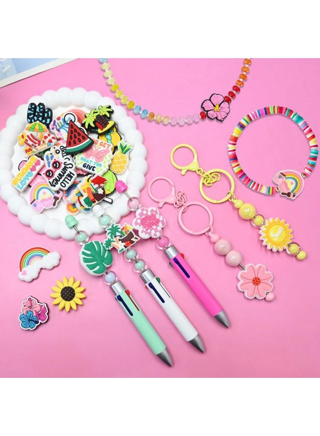 XHAOYEAHX Silicone Focal Beads for Pens Summer ice Drink Accessory Kit 30 Pcs Colorful Round Beads for Keychain Making Bracelet Necklace Handmade Crafts - Image 4